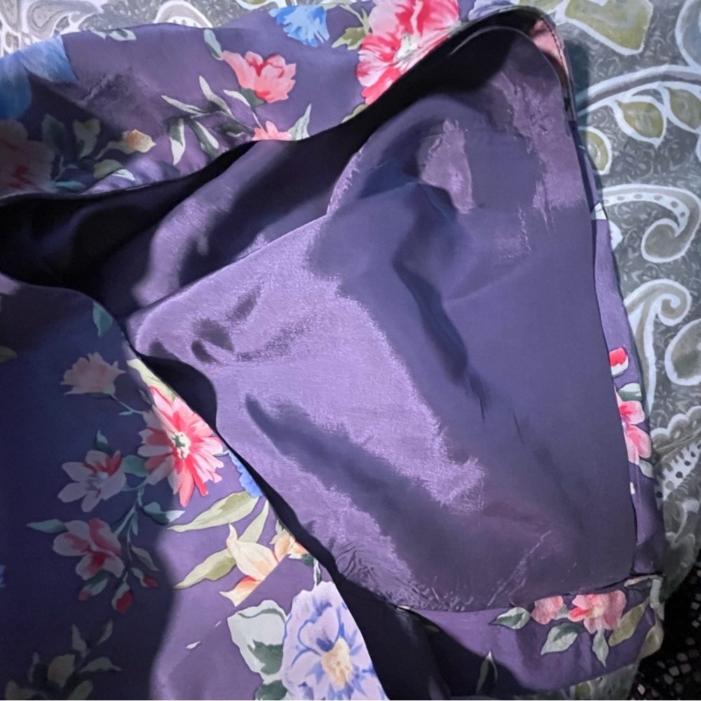 Vintage Talbots lilac floral silk sheath dress size 10 - Picture 7 of 10